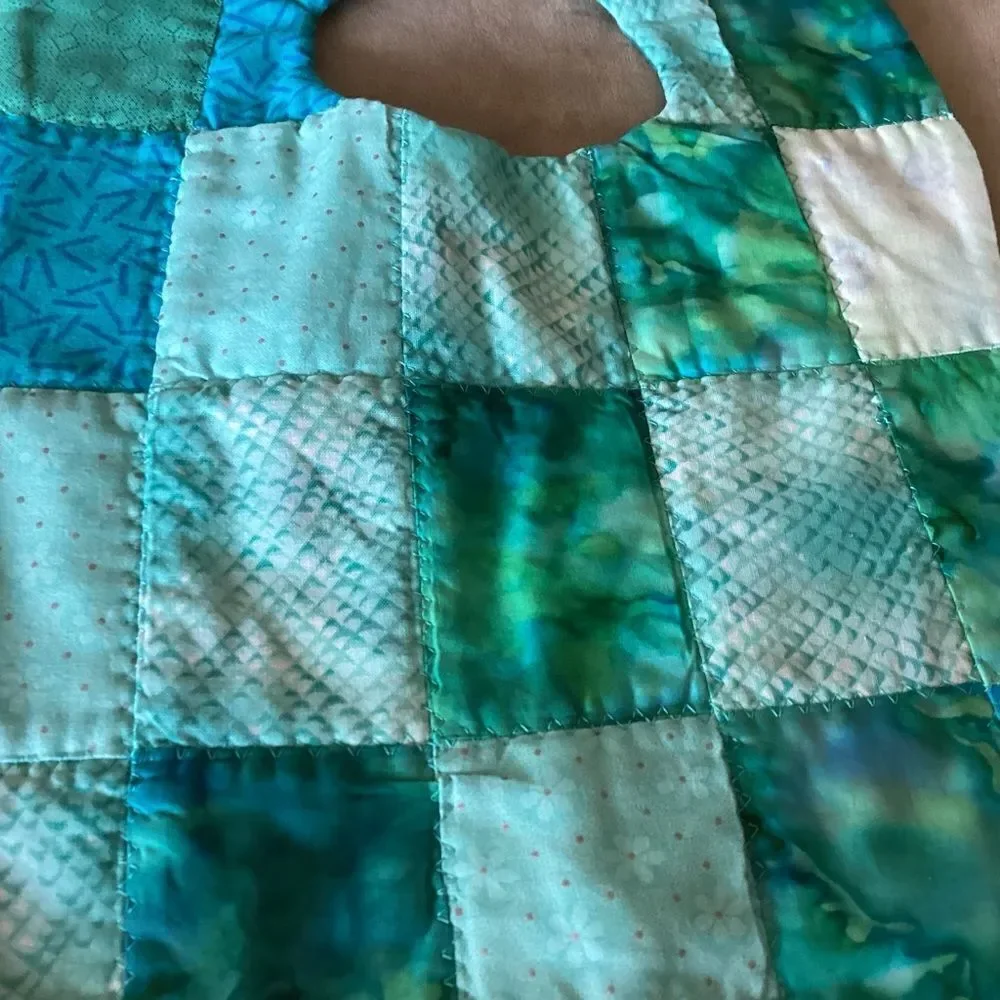 NWT. Hand Crafted Quilted Reversible Baby Bib